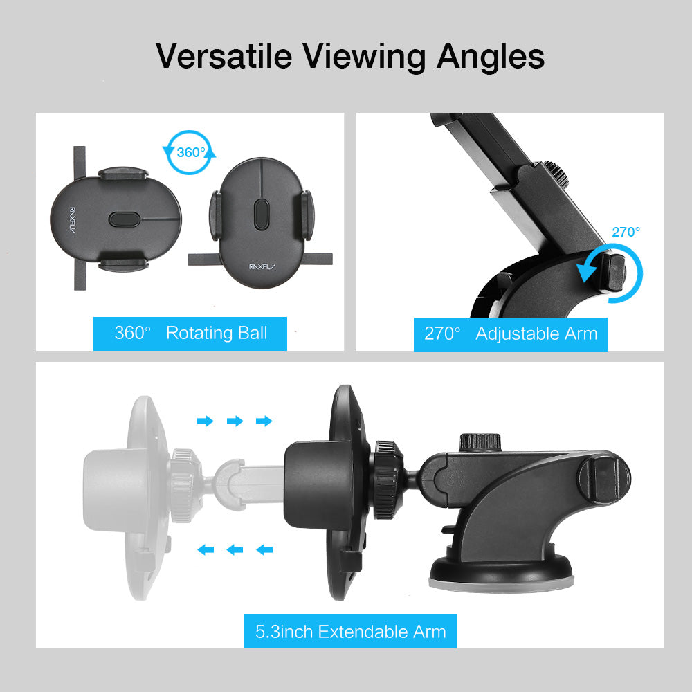 AUTOMATICALLY LOCKING WINDSHIELD PHONE HOLDER, UNIVERSAL FIT